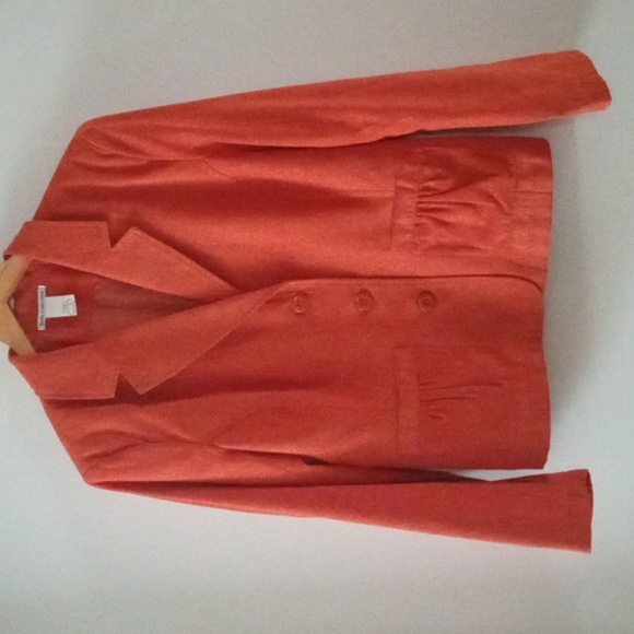 🧡🍊 Orange Women's Blazer | Dalia Collection | Size 12 | Velvet/Suede Texture - Picture 9 of 9